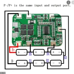 ماژول محافظ شارژ باتری لیتیومی 6 سل مدل HXYP-6S-CW15