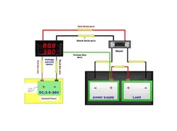 آمپرمتر ولتمتر DC روپنلی 50 آمپر 0v-100v به همراه شنت