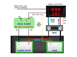آمپرمتر ولتمتر DC روپنلی 50 آمپر 0v-100v به همراه شنت
