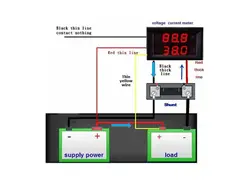 آمپرمتر ولتمتر DC روپنلی 50 آمپر 0v-100v به همراه شنت