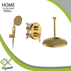 شیر دوش توکار شودر مدل زیگموند طلایی تیپ 3 brass