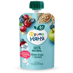 پوره ساندیسی سیب بلوبری زغال اخته آلبالو و جو دوسر فروتونیانیا frutonyanya