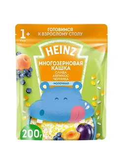 سرلاک چندغله با زردآلو، بلوبری و آلو سیاه همراه با شیر هاینز heinz