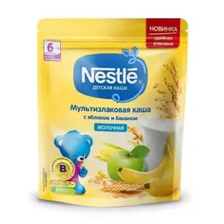 سرلاک چندغله با موز و سیب به همراه شیر نستله Nestle18