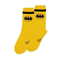 جوراب ساقدار طرح بتمن رنگ زرد برند پاتریس 1 جفت
