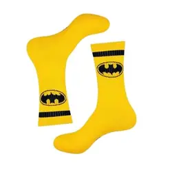 جوراب ساقدار طرح بتمن رنگ زرد برند پاتریس 1 جفت