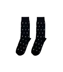 جوراب ساقدار مردانه طرح موسیقی مشکی برند پاتریس