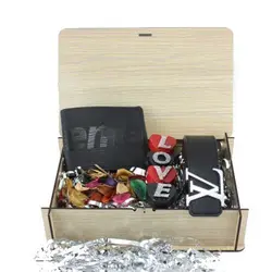 هدیه ولنتاین مردانه ست کیف و کمربند supreme تعداد 6 تیکه