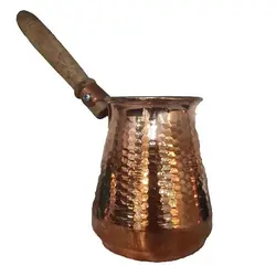 قهوه جوش ترک جذوه مسی دسته چوبی سه فنجان