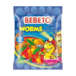 پاستیل ببتو میوه ای 120 گرم BEBETO Worms Fruity Jelly Gum