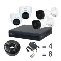 پکیج دوربین مداربسته داهوا میکروفن دار مدل HDW1200
