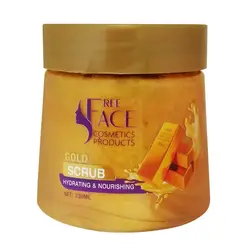 ماسک اسکراب شنی طلا فری فیس مدل کاسه ای حجم 330mL