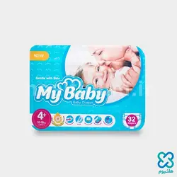 پوشک مای بیبی سایز ۴ پلاس مدل Chamomile بسته ۳۲ عددی