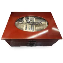 سرویس قاشق چنگال چمدانی 128 پارچه عرشیا مدل TM1401-1186 | فروشگاه اینترنتی هگمتان کالا