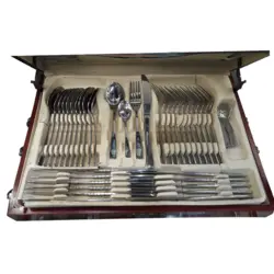 سرویس قاشق چنگال چمدانی 128 پارچه عرشیا مدل TM1401-1186 | فروشگاه اینترنتی هگمتان کالا