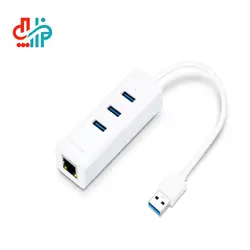 هاب USB 3.0 سه پورت و کارت شبکه تی پی-لینک مدل UE330