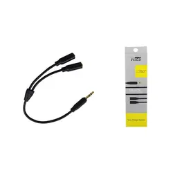 کابل تبدیل 1 به 2 جک 3.5 میلی متری کی نت مدل K-AC856 طول 0.20 متر