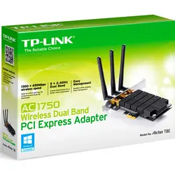 کارت شبکه وایرلس PCI Express سه آنتن دوباند سری AC1900 تی پی لینک TP-LINK Archer T9E