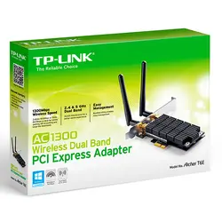 کارت شبکه وایرلس PCI Express دو آنتن دوباند سری AC1300 تی پی لینک TP-LINK Archer T6E