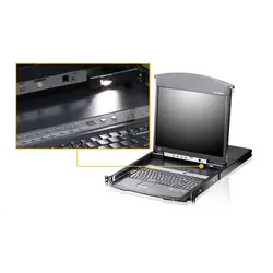 کی وی ام کنسول 17 اینچ 16 پورت آتن KL1516AiM Dual Rail CAT5 ATEN