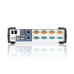 کی وی ام سوئیچ چهار پورت USB / VGA همراه با صدا و DUAL VIEW آتن CS1744C ATEN