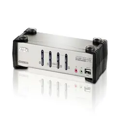 کی وی ام سوئیچ 4 پورت PS/2-USB VGA/Audio آتن CS1734B ATEN