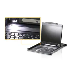 ال سی دی کنسول PS/2-USB / VGA همراه با USB Peripheral و دارای وزن فوق العاده سبک آتن CL3000 ATEN