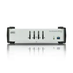 کی وی ام سوئیچ رومیزی چهارپورت USB3.0 / Display Port ودارای KVMP آتن CS1914 ATEN
