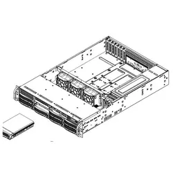 شاسی 2 یونیت سوپرماکرو دارای دو پاور 740 وات 825TQC-R740LPB