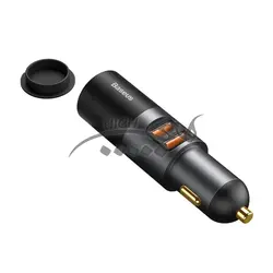 شارژر فندکی فست شارژ بیسوس Baseus Share Together With Cigarette Lighter U+U 120W CCBX-120U CCBT-D0G