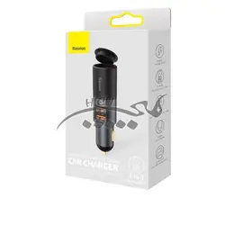 شارژر فندکی فست شارژ بیسوس Baseus Share Together With Cigarette Lighter U+U 120W CCBX-120U CCBT-D0G