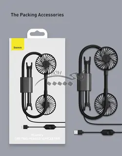 پنکه صندلی اتومبیل بیسوس Baseus Blustery Car Two-Headed Vehicle Fan CXJF-01 دارای دو فن