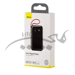 پاوربانک ۱۰۰۰۰ بیسوس Baseus Mini S Digital Power Bank کابل متصل iphone