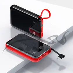 پاوربانک ۱۰۰۰۰ بیسوس Baseus Mini S Digital Power Bank کابل متصل iphone