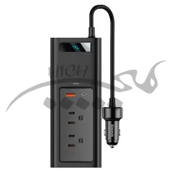 چند راهی خودرو بیسوس Baseus In-car Inverter 150W  با سری شارژر فندکی