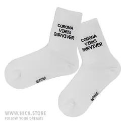 جوراب کرونا ویروس سفید - هیچ استور - خرید اینترنتی اکسسوری فانتزی