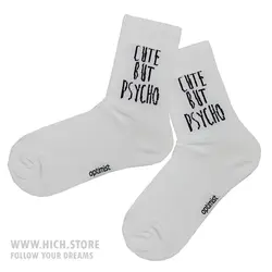 جوراب cute but psycho سفید - هیچ استور - خرید اینترنتی اکسسوری فانتزی