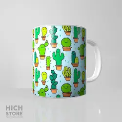 ماگ کاکتوس پترن - هیچ استور - خرید اینترنتی اکسسوری فانتزی