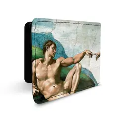 کیف پول چرم نقاشی دست آفرینش - هیچ استور - خرید اینترنتی اکسسوری فانتزی