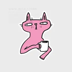 استیکر گربه صورتی - هیچ استور - خرید اینترنتی اکسسوری فانتزی