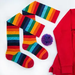 جوراب بالا زانو رنگین کمانی - هیچ استور - خرید اینترنتی اکسسوری فانتزی