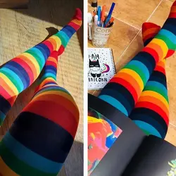 جوراب بالا زانو رنگین کمانی - هیچ استور - خرید اینترنتی اکسسوری فانتزی