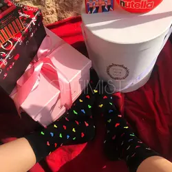 جوراب قلب رنگی رنگی - هیچ استور - خرید اینترنتی اکسسوری فانتزی