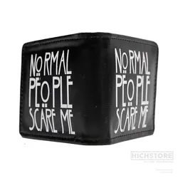 کیف پول چرم normal people scare me - هیچ استور - خرید اینترنتی اکسسوری فانتزی