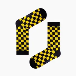 جوراب شطرنجی زرد و سیاه - هیچ استور - خرید اینترنتی اکسسوری فانتزی