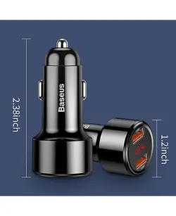 شارژر فندکی دو پورت باسئوس | Baseus BS-C20A Dual USB