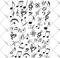 کاغذ ترانسفر نت موسیقی جهت تزئین شمع کد 4714