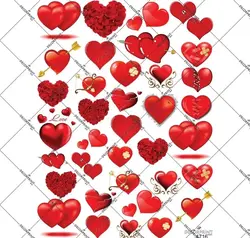 کاغذ ترانسفر قلب جهت تزئین شمع کد 4716