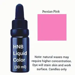 رنگ شمع مایع صورتی آدامسی با قطره چکان - لوازم شمع اچ ان ابی