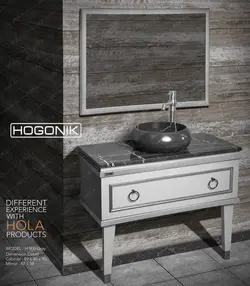 روشویی کابینتی هُلا H900 - طوسی